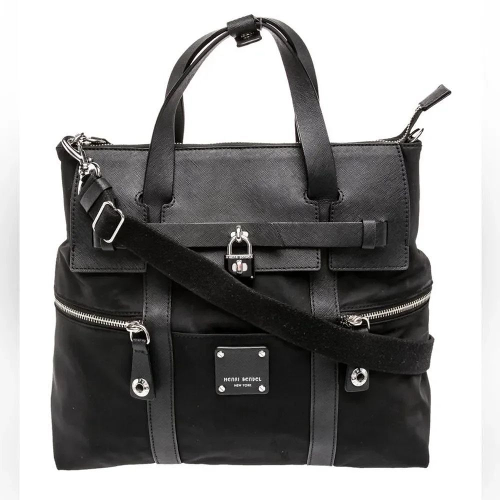 Henri Bendel Jetsetter Backpack - Black and Silver - Small